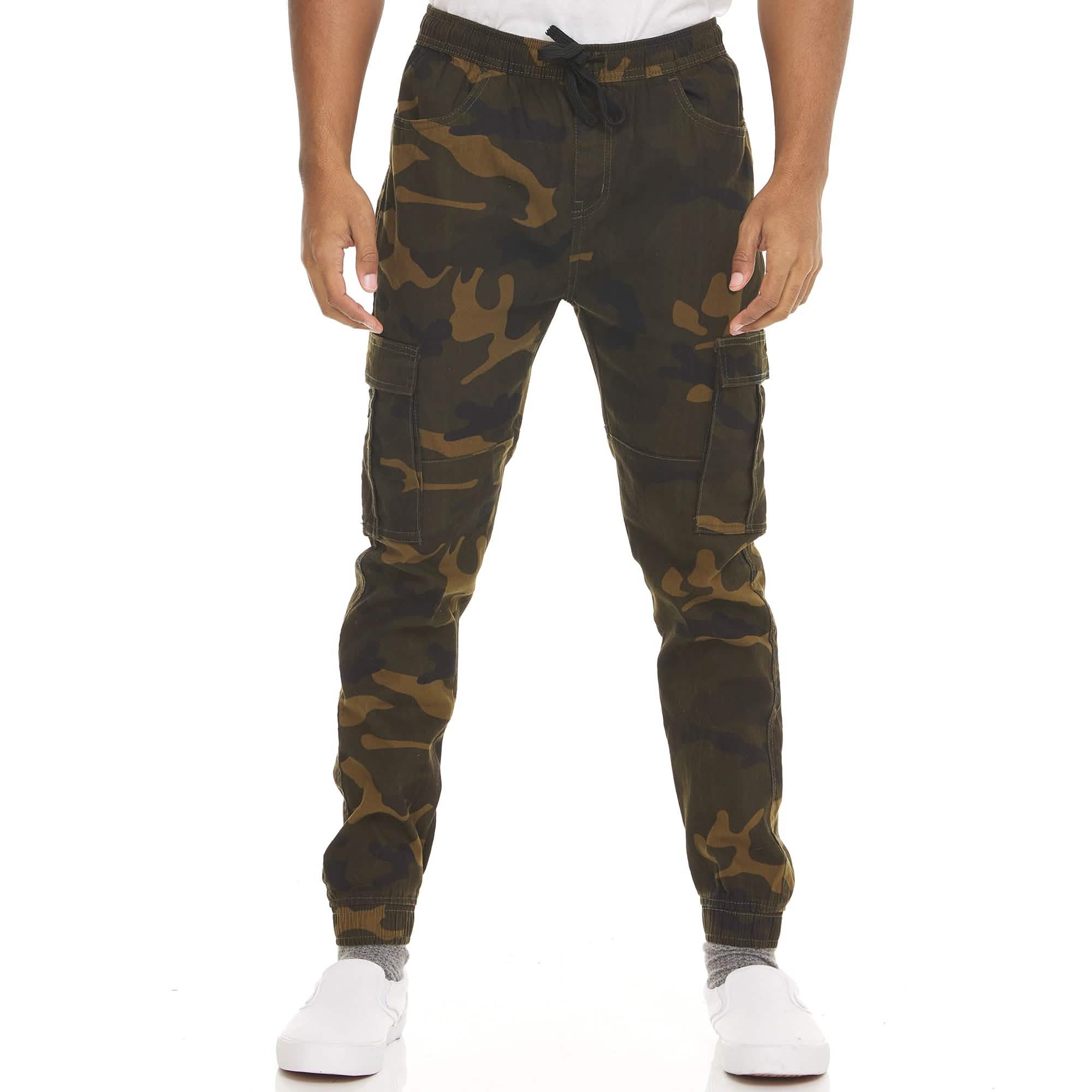 Lot de 2 : Pantalons de Jogging Cargo Camouflage Extensibles pour Hommes