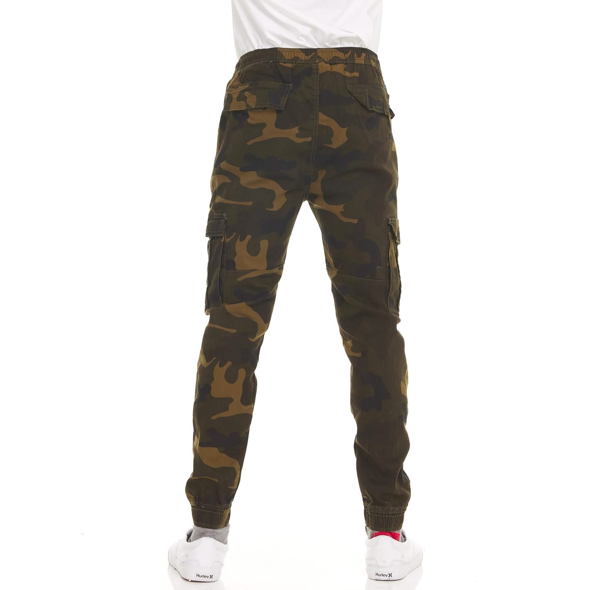 Lot de 2 : Pantalons de Jogging Cargo Camouflage Extensibles pour Hommes