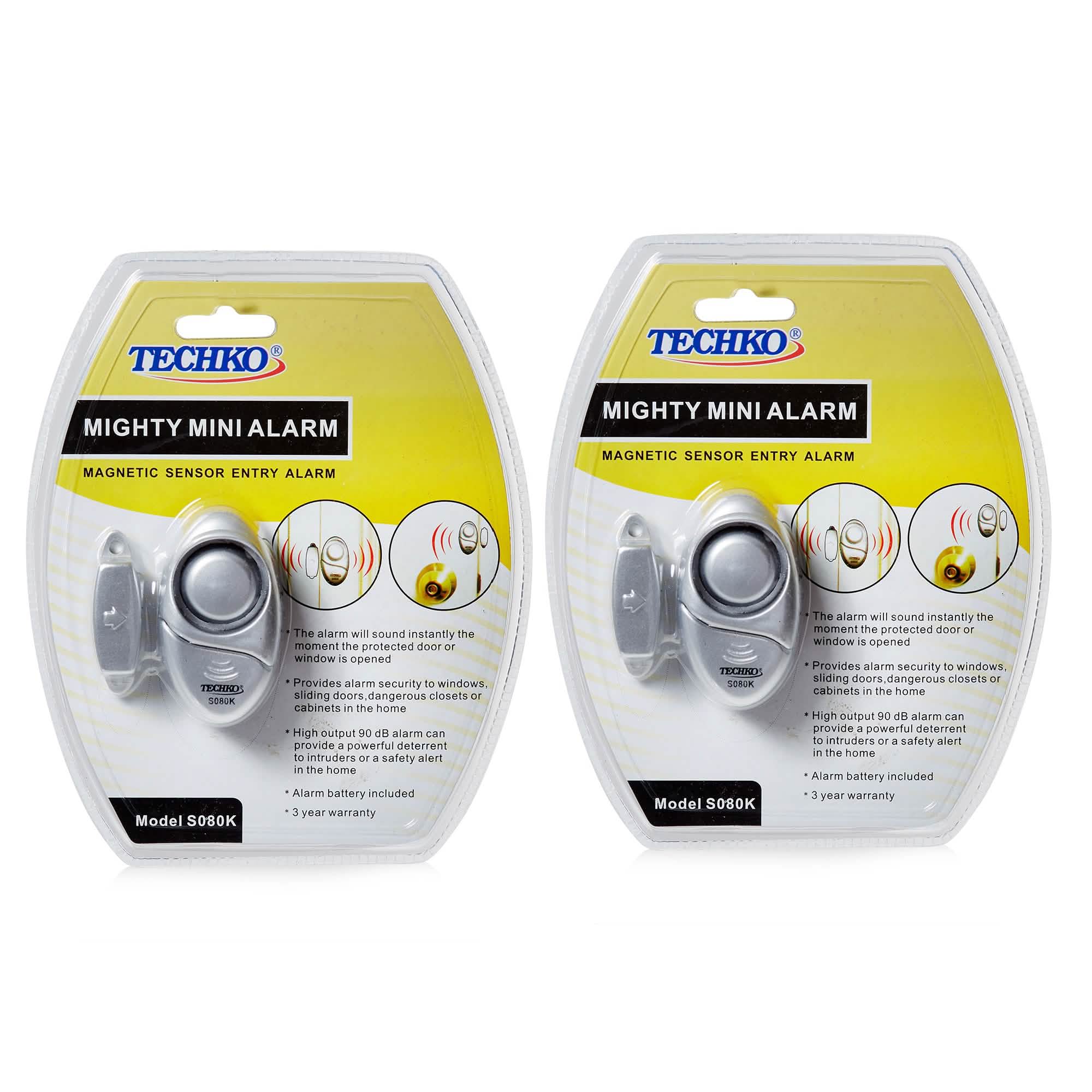 Lot de 2 : Mini alarme puissante pour portes et fenêtres