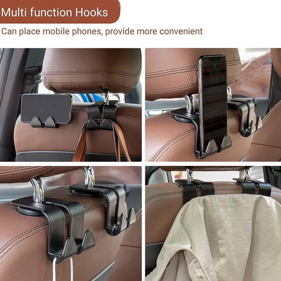 Lot de 2 : Crochet multifonctionnel pour dossier de siège de voiture