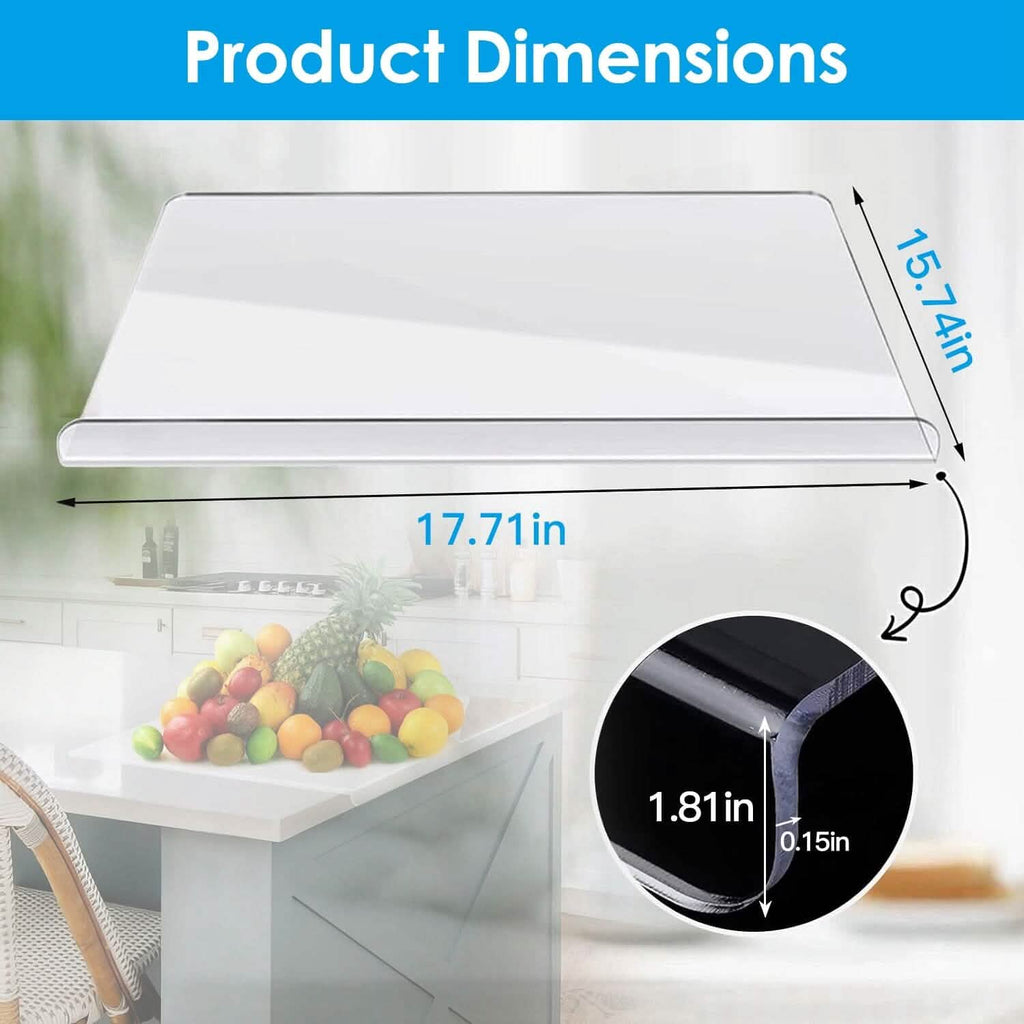 Lot de 2 : Planche à découper antidérapante transparente / Protection de comptoir de cuisine