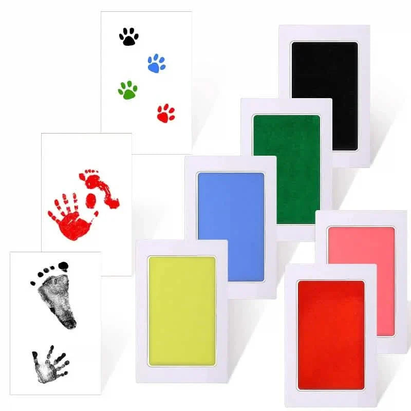 Lot de 2 : Tampons encreurs non toxiques pour empreintes de pattes d'animaux, kit d'encre sans contact
