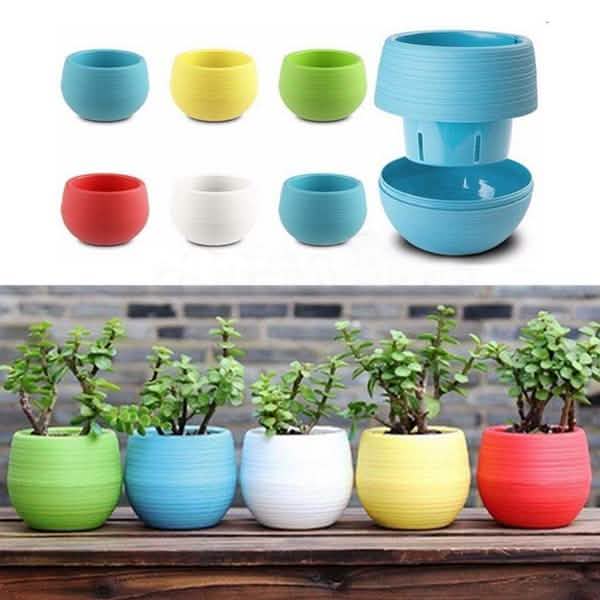 Lot de 2 : Pots de fleurs en plastique