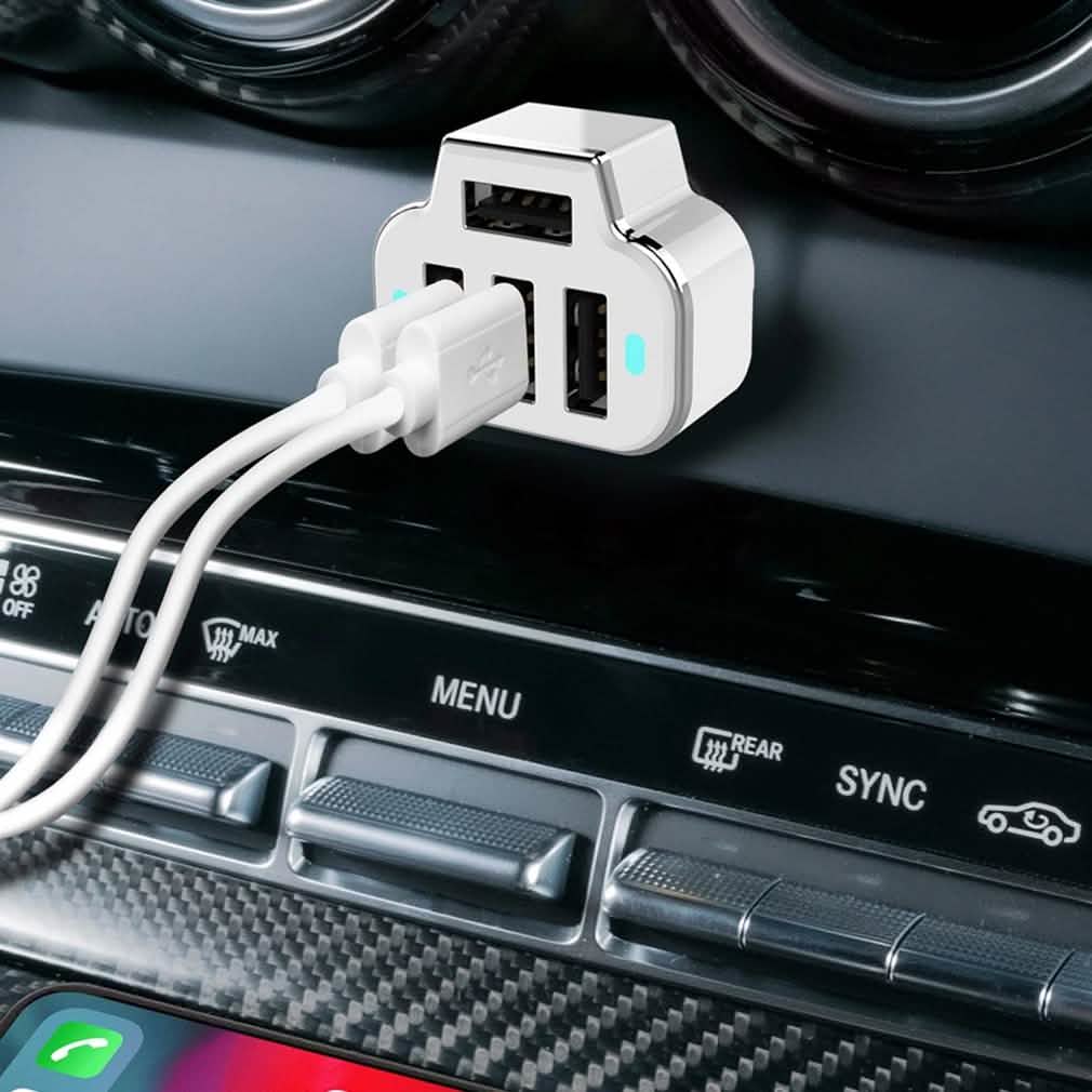 Lot de 2 : Adaptateur chargeur de voiture 4 ports USB PowerUp