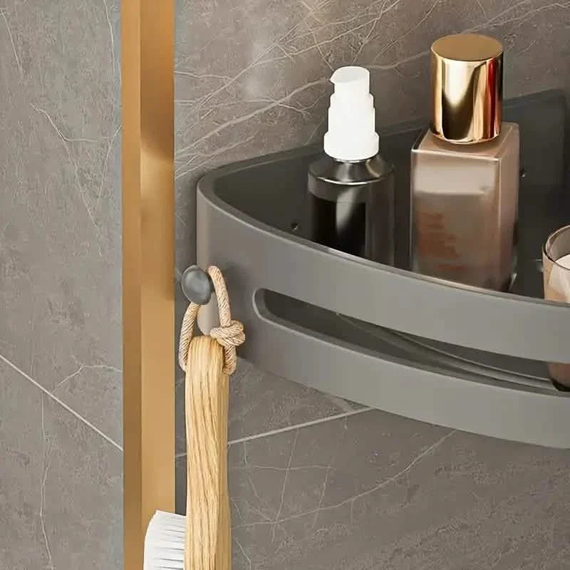 2 niveaux : Étagère d'angle de douche antirouille, étagères de douche murales adhésives sans perçage