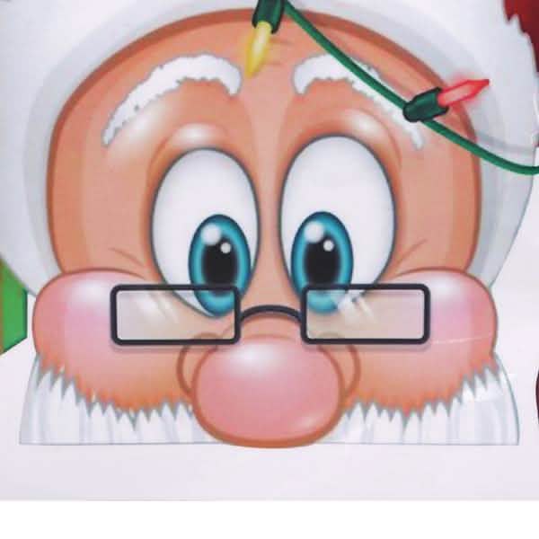 Lot de 2 : Autocollant de Noël double face pour vitrine de magasin, hôtel, avec Père Noël et élan