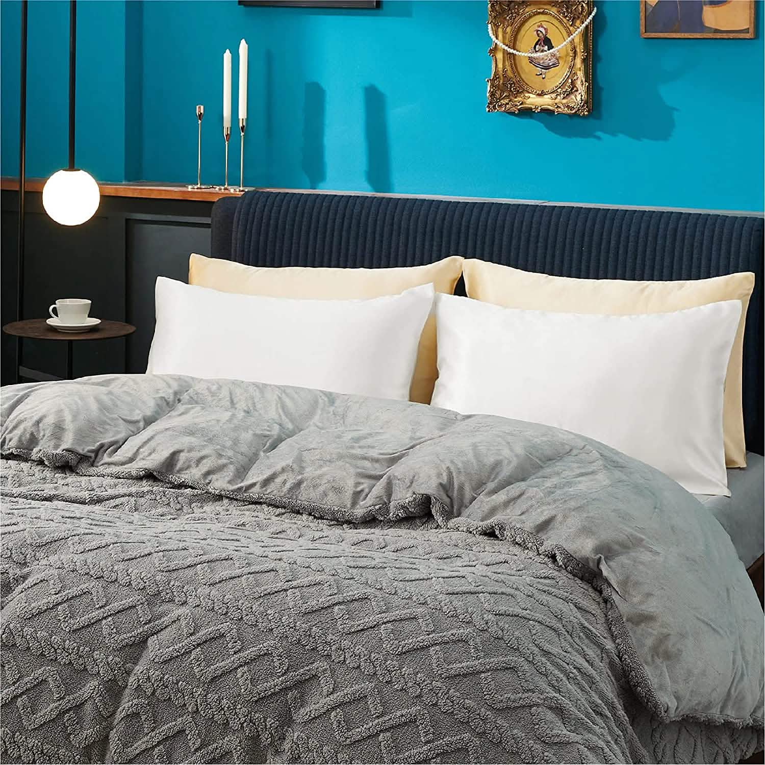 Lot de 2 : Taies d'oreiller en satin avec fermeture portefeuille