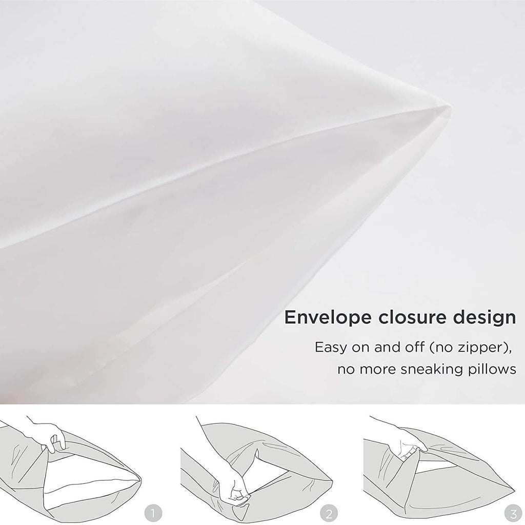 Lot de 2 : Taies d'oreiller en satin avec fermeture portefeuille