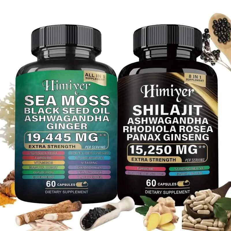 Lot de 2 : Shilajit + Mousse de mer – Combo vitalité haute puissance