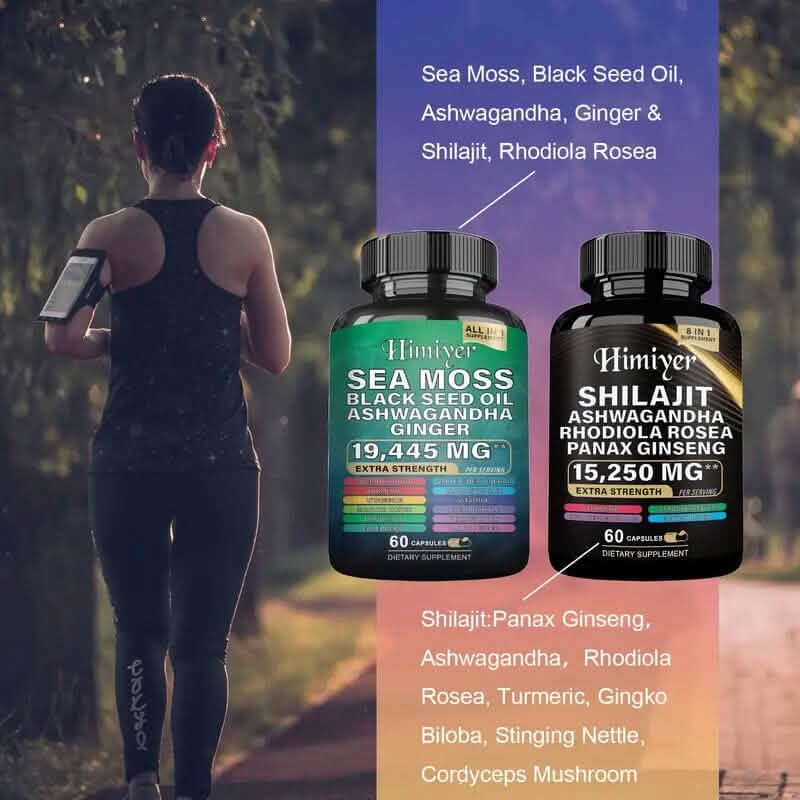 Lot de 2 : Shilajit + Mousse de mer – Combo vitalité haute puissance