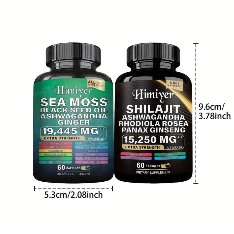 Lot de 2 : Shilajit + Mousse de mer – Combo vitalité haute puissance