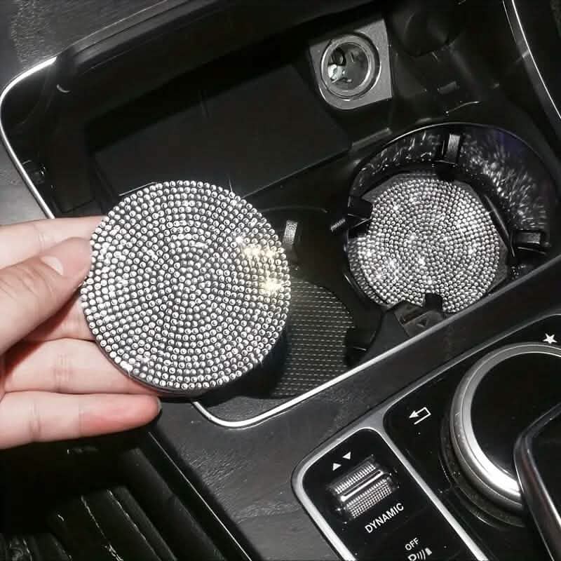 Lot de 2 tapis de voiture scintillants en forme de diamant