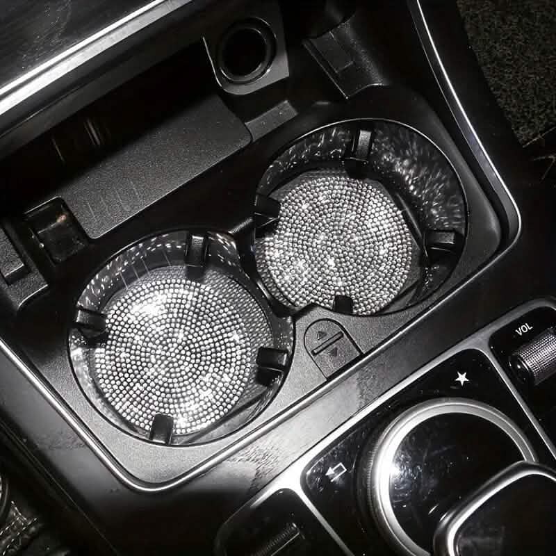 Lot de 2 tapis de voiture scintillants en forme de diamant