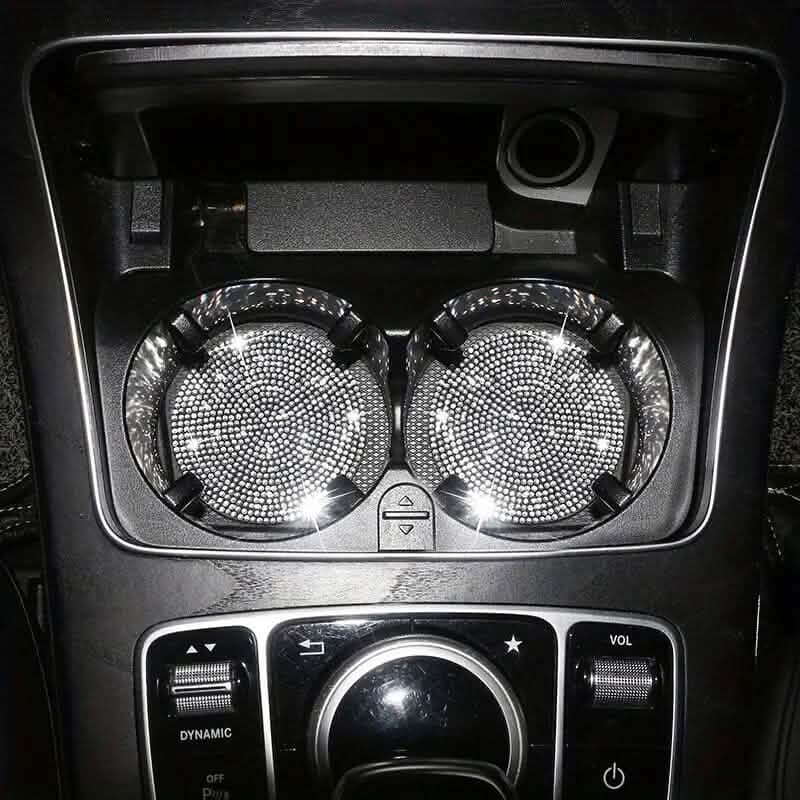 Lot de 2 tapis de voiture scintillants en forme de diamant