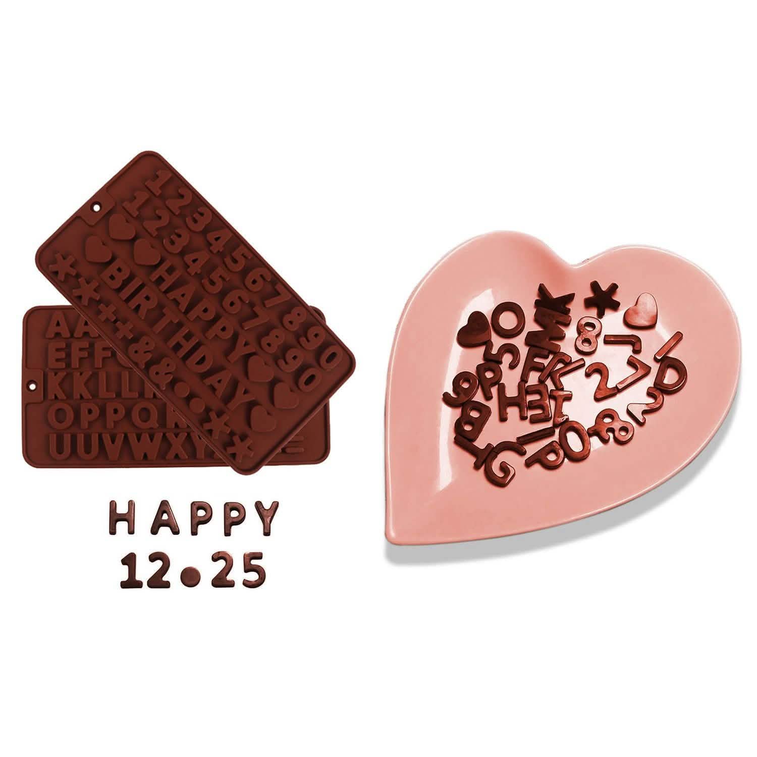Lot de 2 : plateau en silicone pour décoration de chocolat et de glace