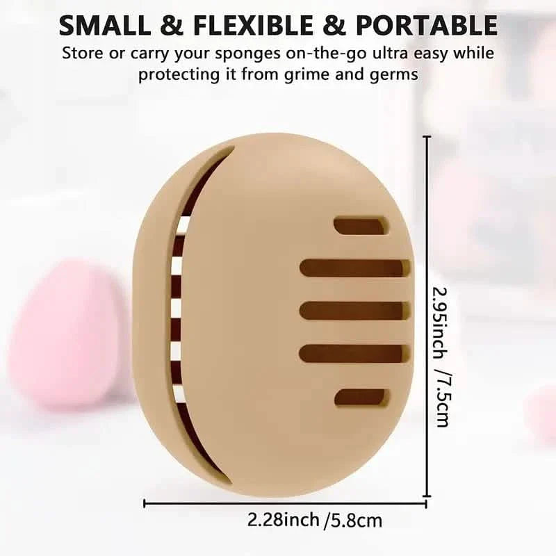 Lot de 2 : Étui de support en silicone pour éponge de maquillage