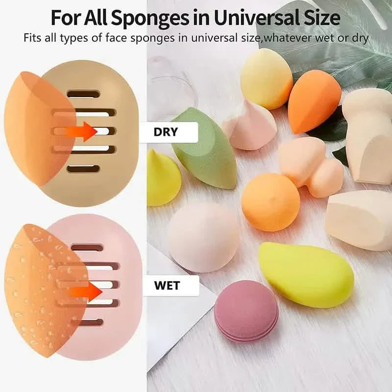 Lot de 2 : Étui de support en silicone pour éponge de maquillage