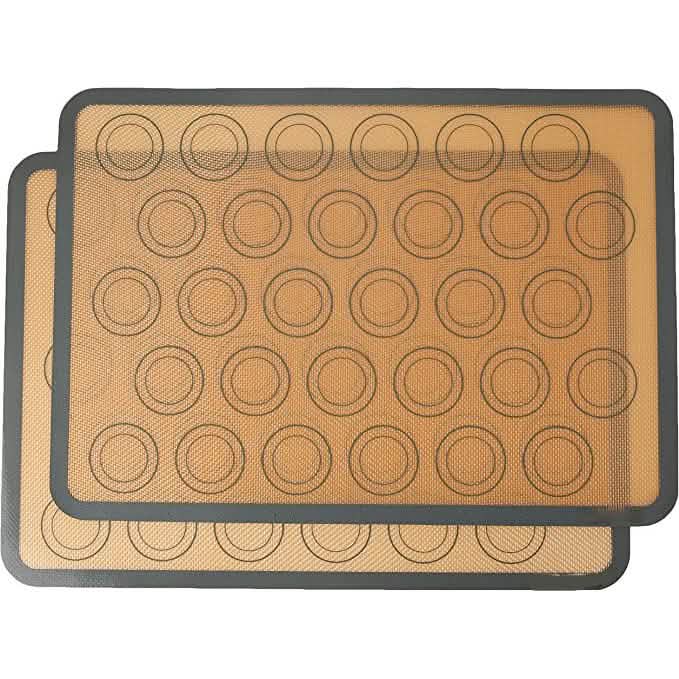 Lot de 2 : Tapis de cuisson en silicone antiadhésif pour macarons, de qualité alimentaire