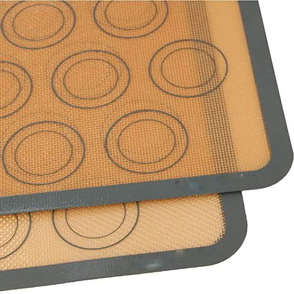 Lot de 2 : Tapis de cuisson en silicone antiadhésif pour macarons, de qualité alimentaire