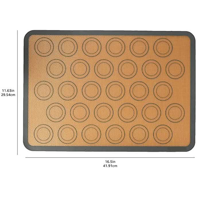 Lot de 2 : Tapis de cuisson en silicone antiadhésif pour macarons, de qualité alimentaire