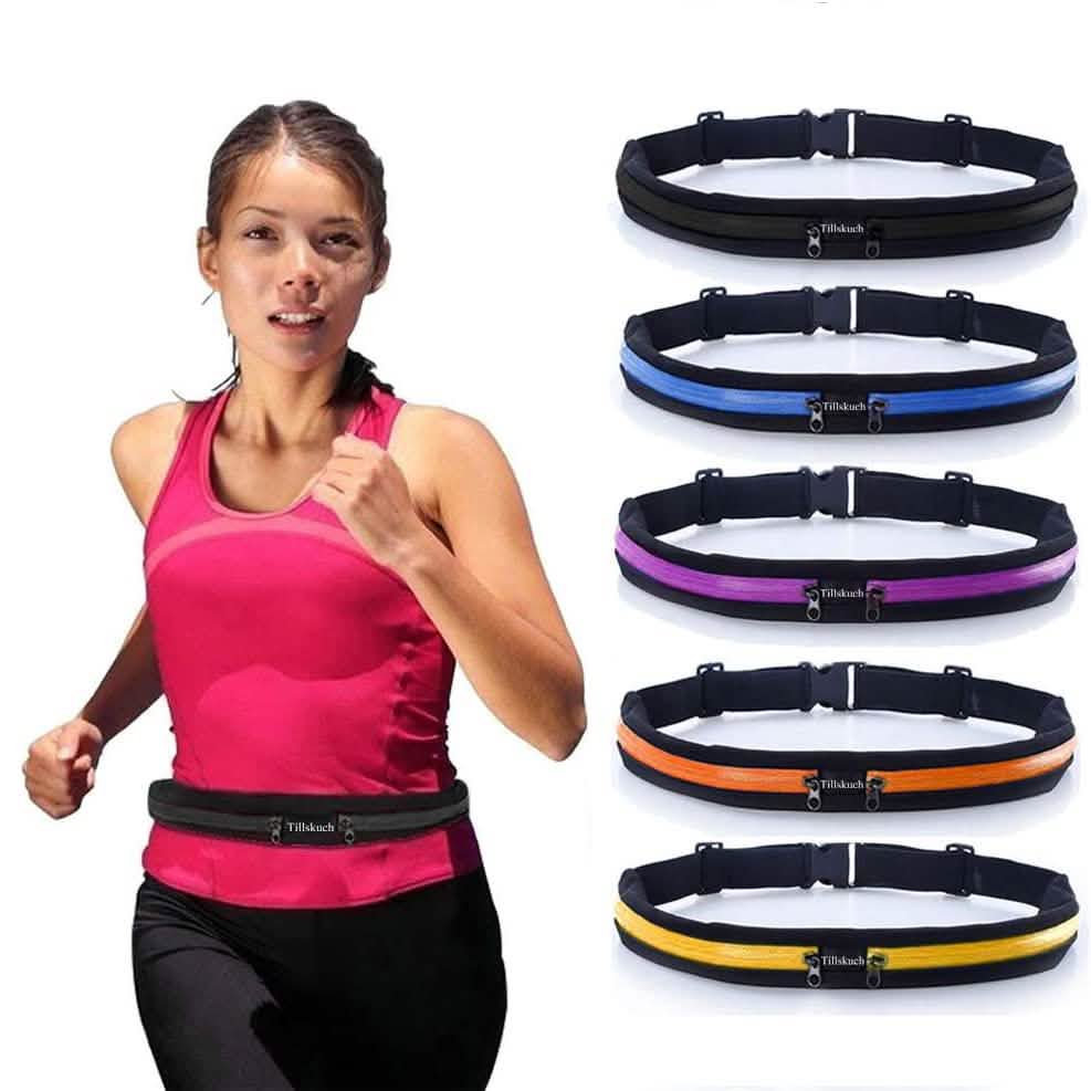 Lot de 2 : Ceinture de course ajustée avec poche fine