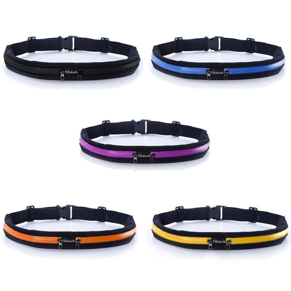 Lot de 2 : Ceinture de course ajustée avec poche fine