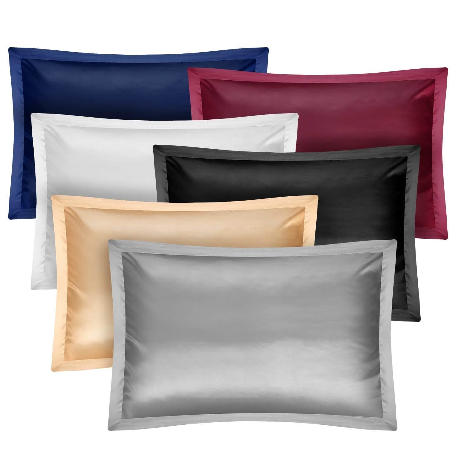 Lot de 2 : Taie d'oreiller douce en satin soyeux