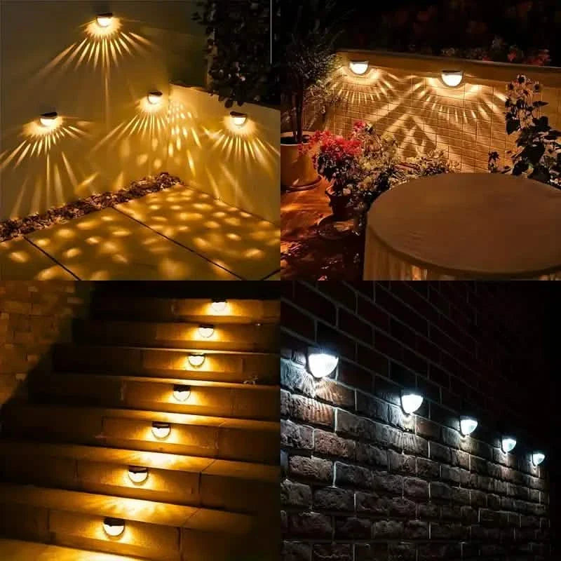 Paquet de 2 : Lampes solaires pour clôture, terrasse et mur