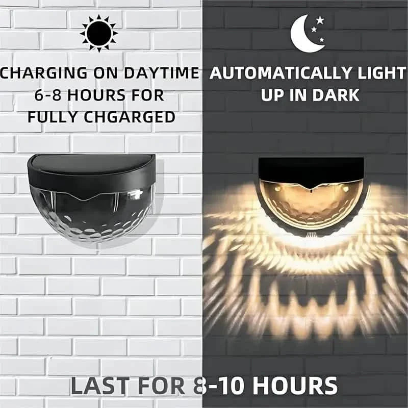 Paquet de 2 : Lampes solaires pour clôture, terrasse et mur