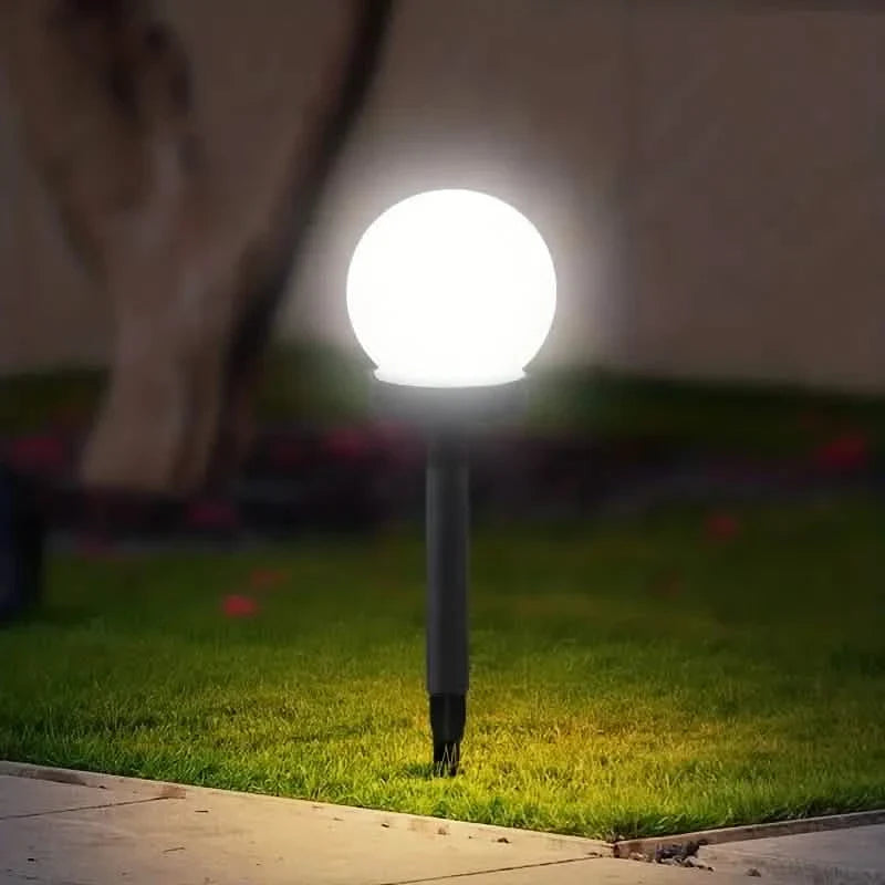 Lot de 2 : Lampe solaire de jardin LED globe