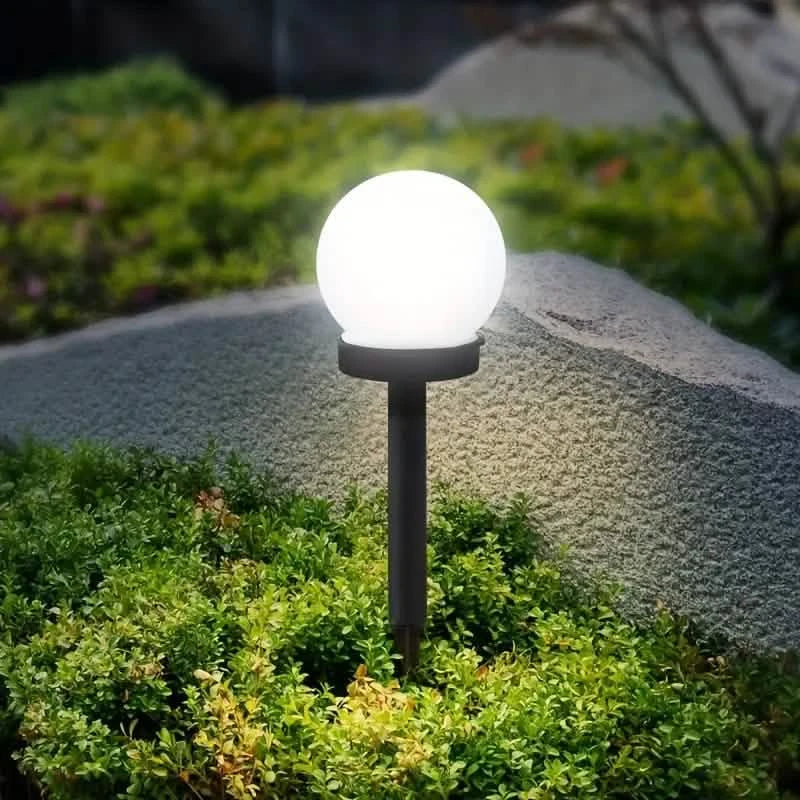 Lot de 2 : Lampe solaire de jardin LED globe