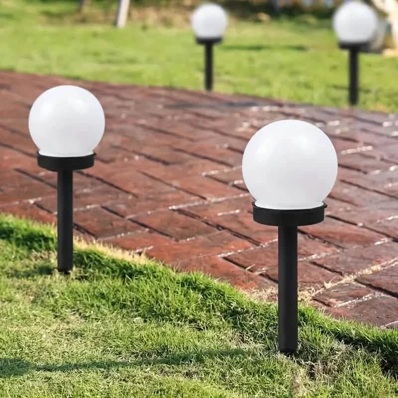 Lot de 2 : Lampe solaire de jardin LED globe