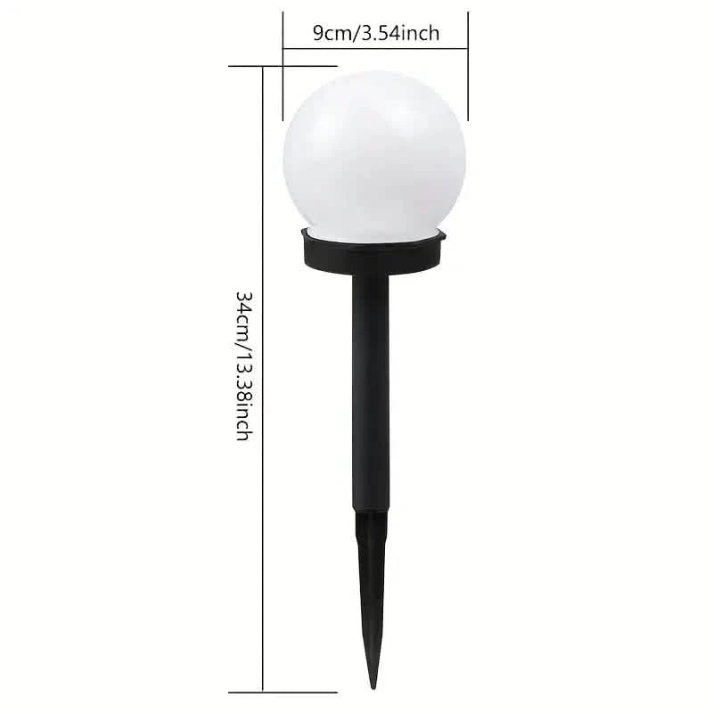 Lot de 2 : Lampe solaire de jardin LED globe