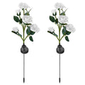 Lot de 2 : Lampe décorative LED en forme de rose à énergie solaire