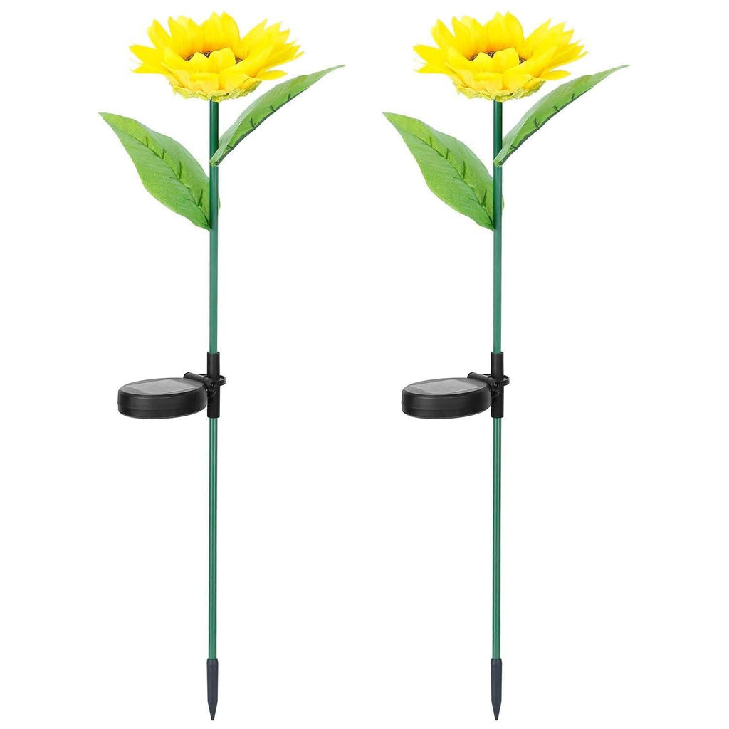 Lot de 2 : Lampes Solaires Décoratives Tournesol à LED sur Piquet