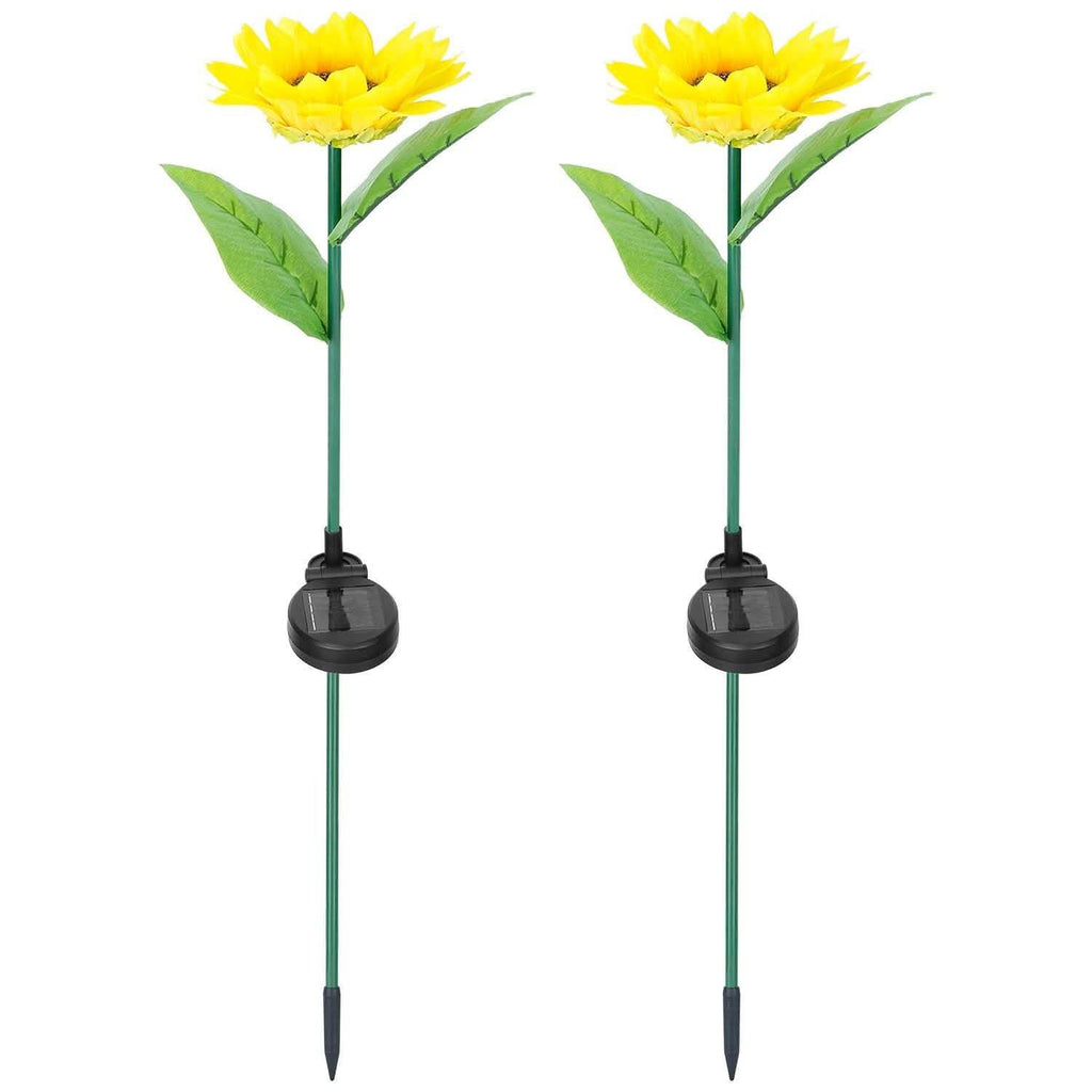 Lot de 2 : Lampes Solaires Décoratives Tournesol à LED sur Piquet