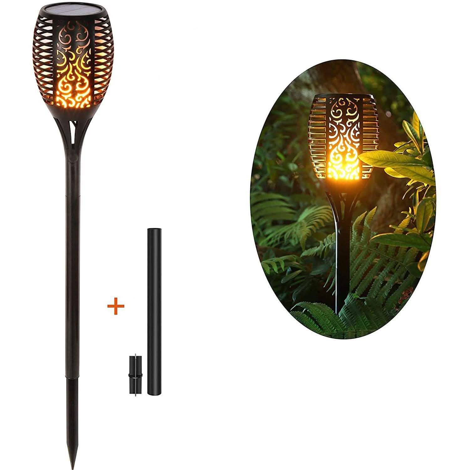 Lot de 2 : Lampes torches solaires d'extérieur