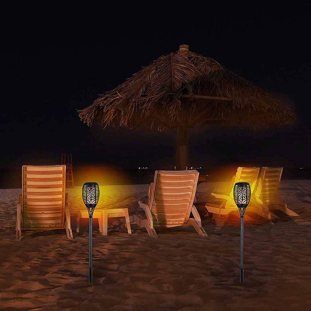 Lot de 2 : Lampes torches solaires d'extérieur
