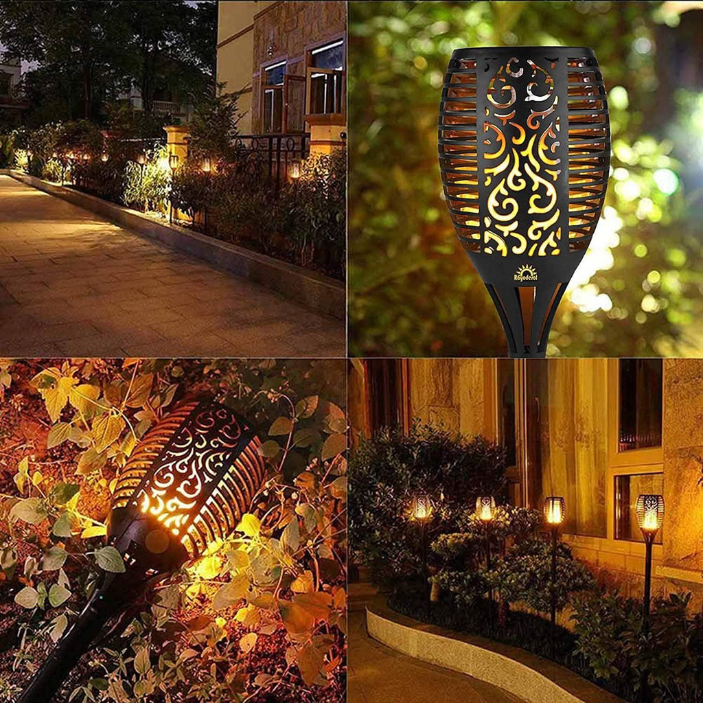 Lot de 2 : Lampes torches solaires d'extérieur
