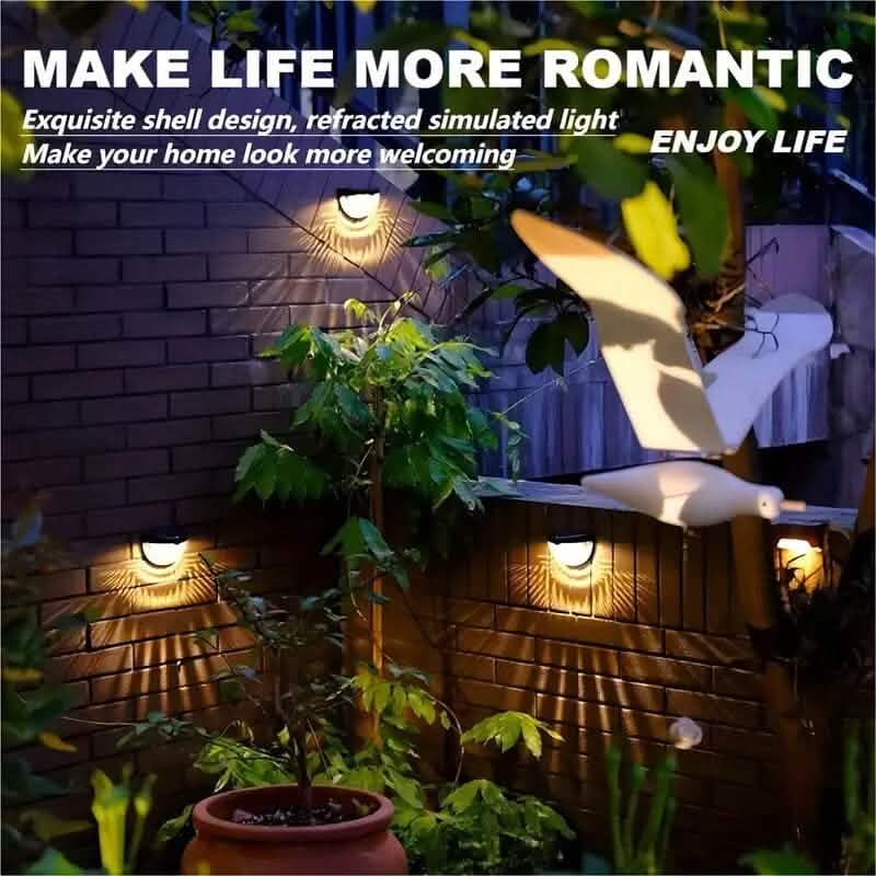 Lot de 2 : lampe solaire murale d'extérieur pour clôture