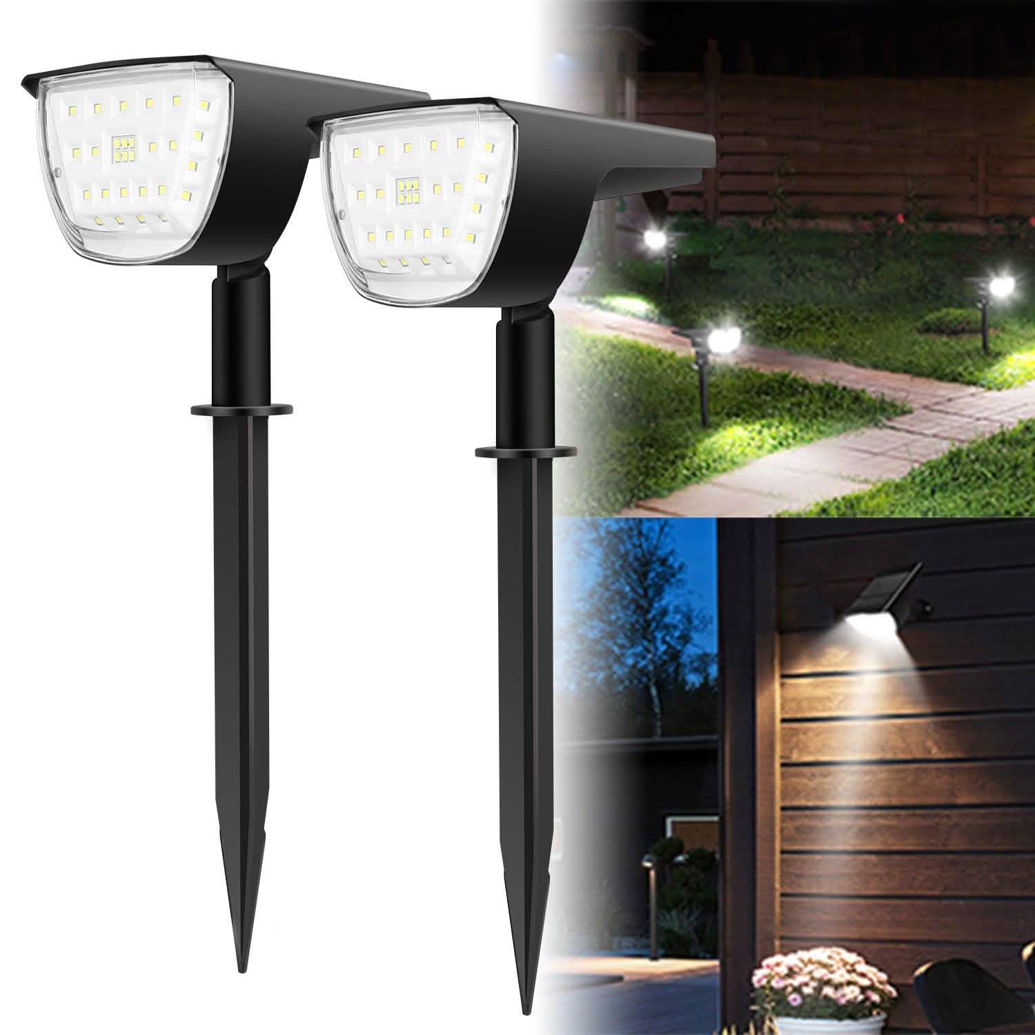 Lot de 2 : Spots solaires de jardin Solarek 32 LED