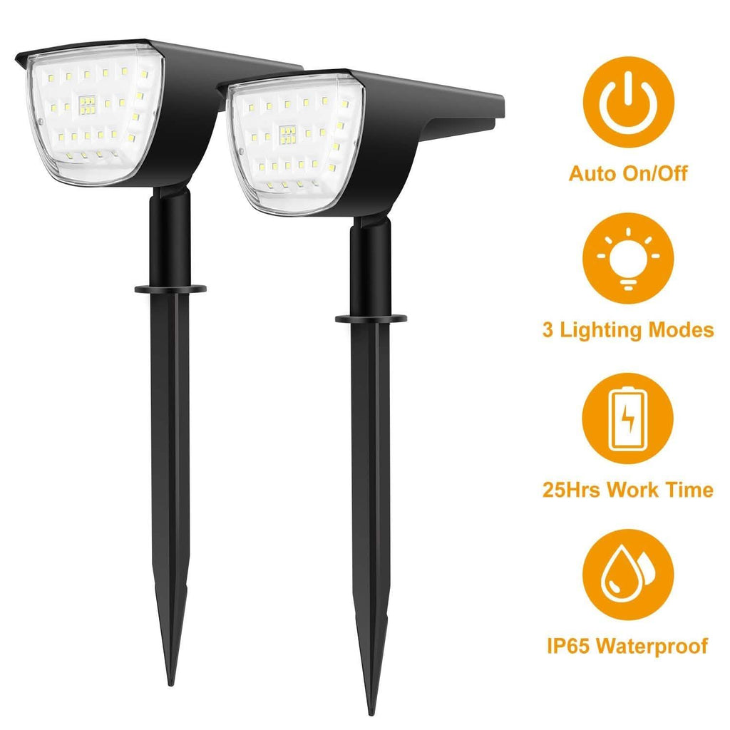 Lot de 2 : Spots solaires de jardin Solarek 32 LED