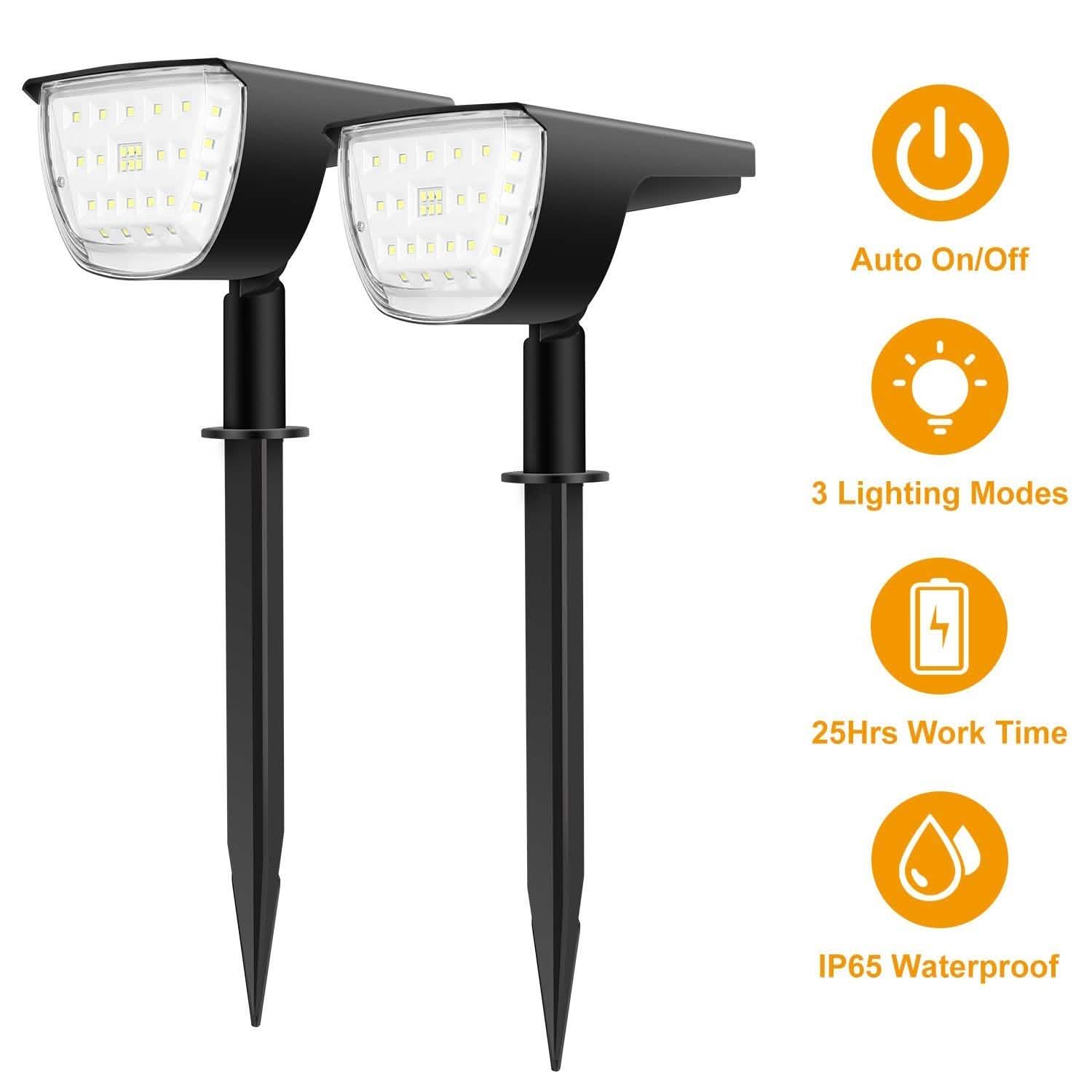 Lot de 2 : Spots solaires de jardin Solarek 32 LED