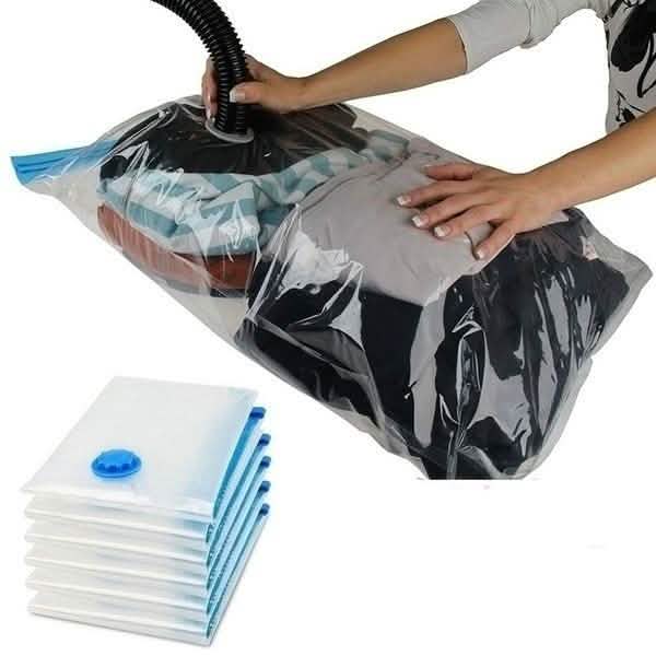 Lot de 2 : Sacs de rangement sous vide peu encombrants