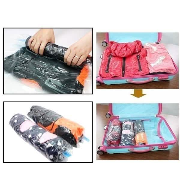 Lot de 2 : Sacs de rangement sous vide peu encombrants