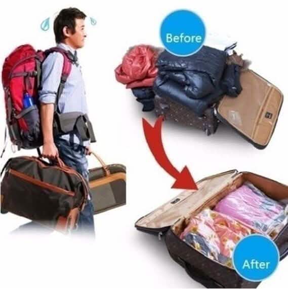 Lot de 2 : Sacs de rangement sous vide peu encombrants