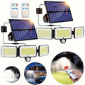 Lot de 2 : Applique murale solaire extérieure à 3 têtes avec détecteur de mouvement