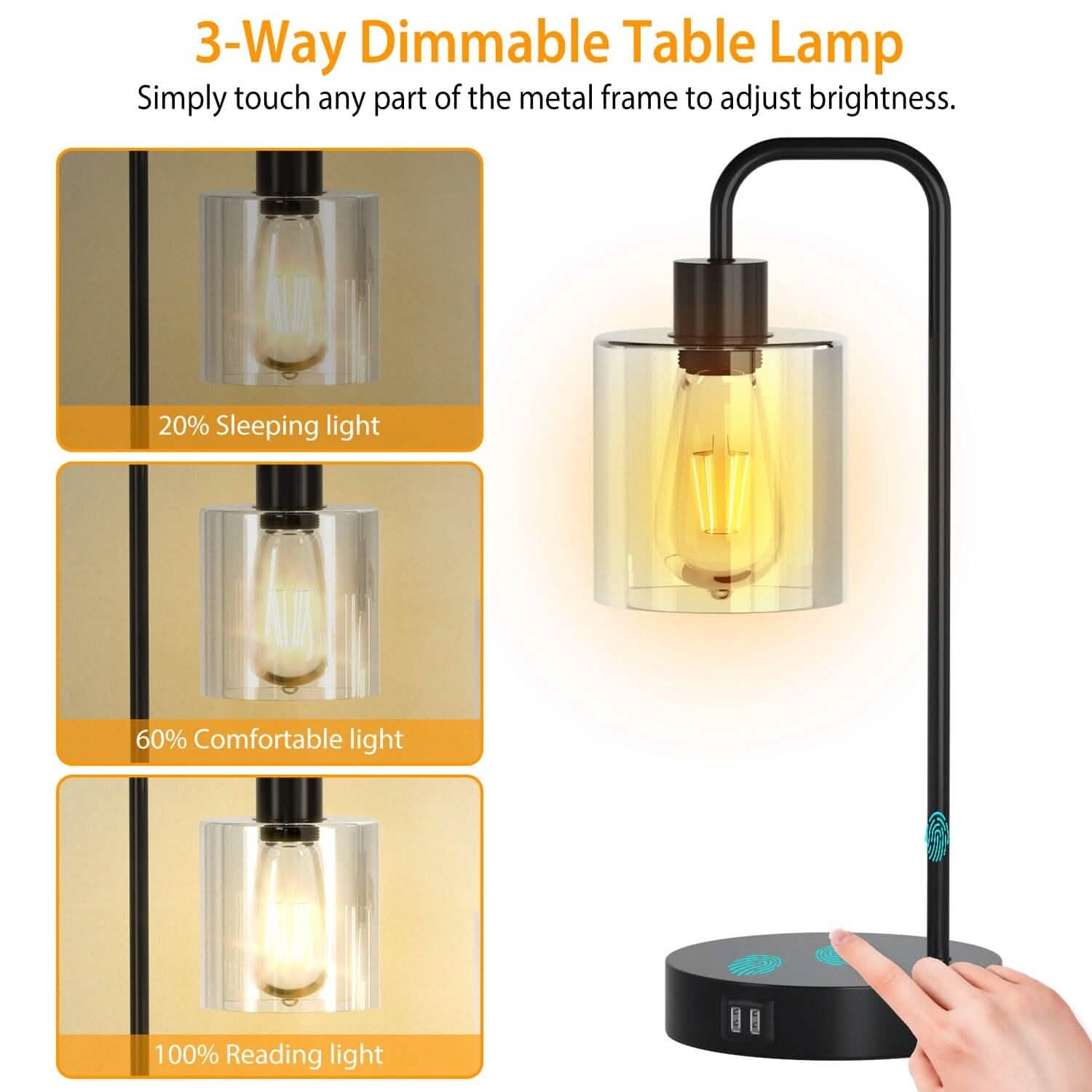 Lot de 2 : Lampe de table à commande tactile