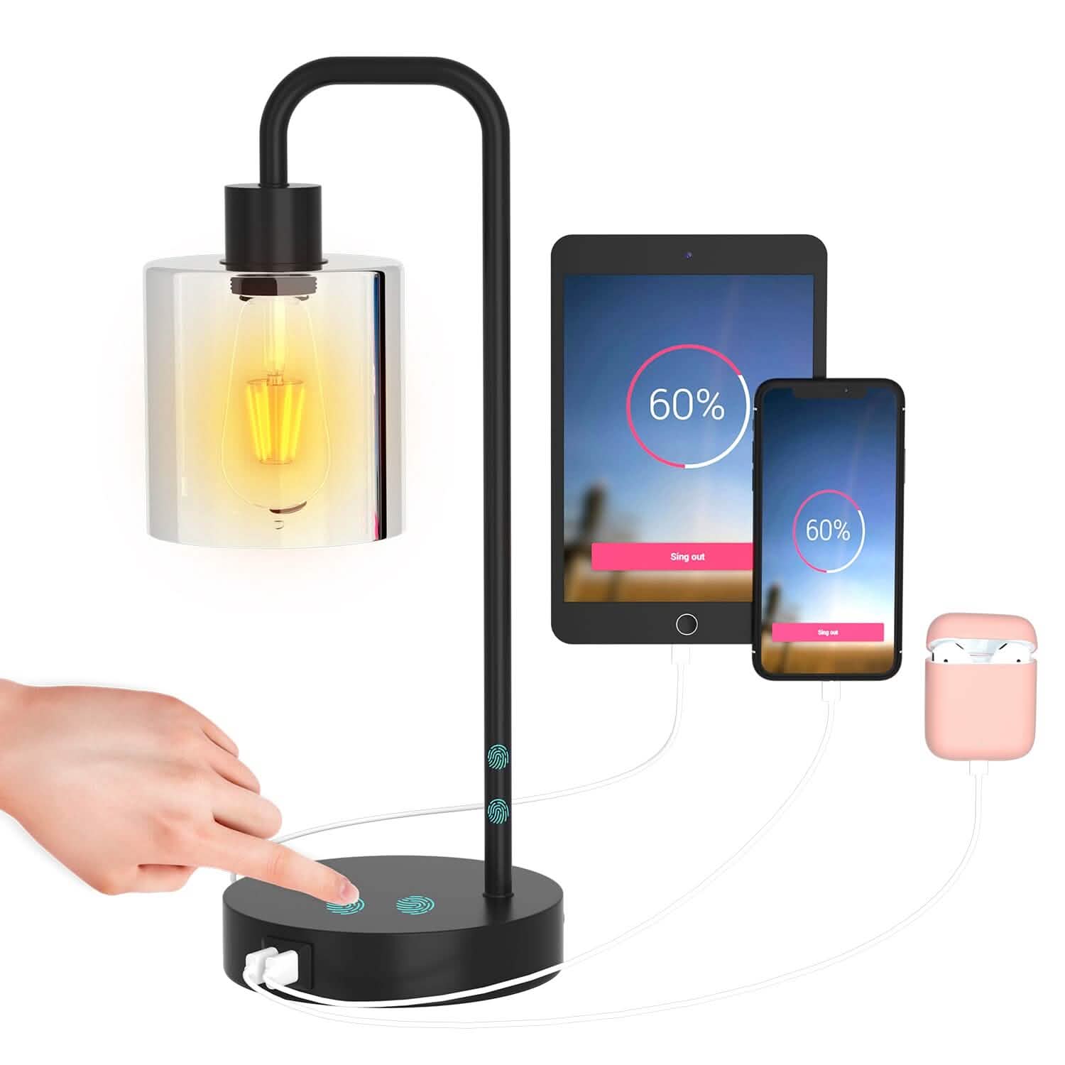 Lot de 2 : Lampe de table à commande tactile