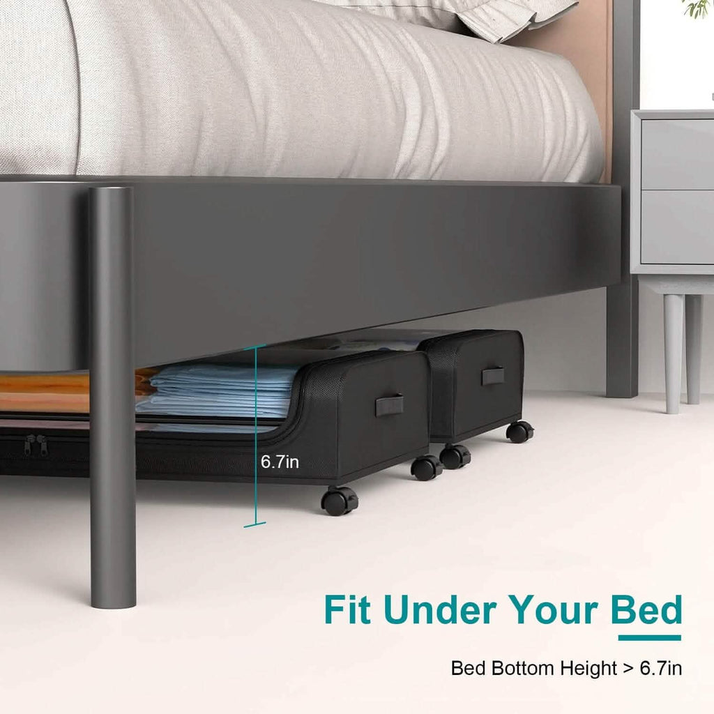 Under-Bed Storage Drawer with Wheels Multipurpose with Clear Window & Label